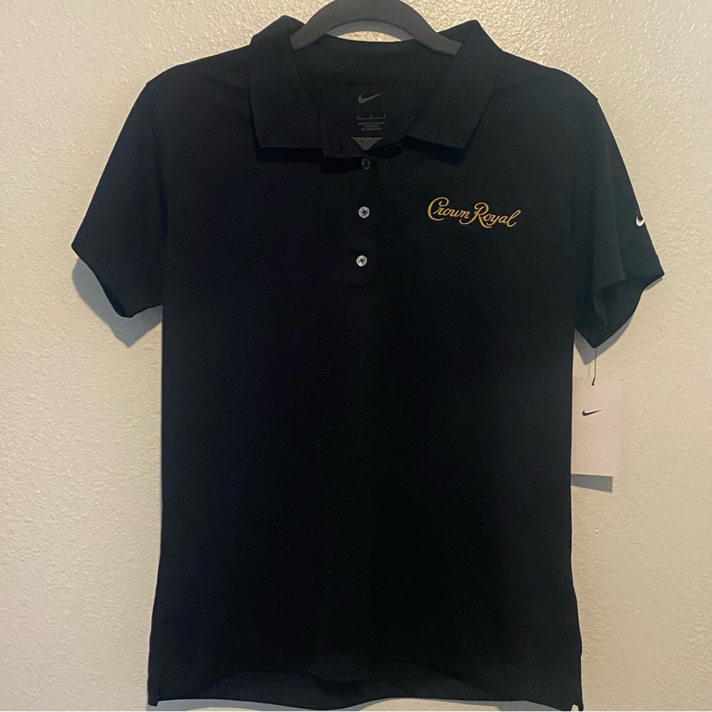 Nike Women's "Crown" Black‎ Polo Shirt Size L NWT